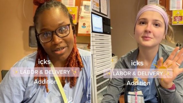 뒷담화 영상을 촬영한 미국 간호사들. 틱톡 캡처