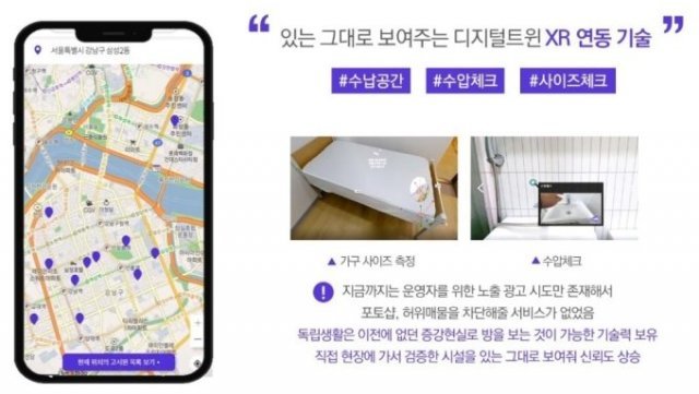 XR 기반 디지털 트윈 콘텐츠인 ‘3D 룸투어’를 통해 온라인으로도 꼼꼼한 시설 체크가 가능 (출처=고수플러스)