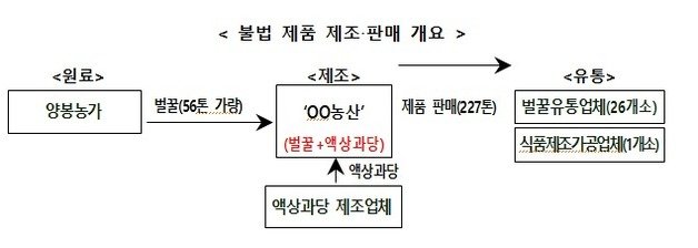 불법 제품 제조·판매 개요. 식품의약품안전처 제공.