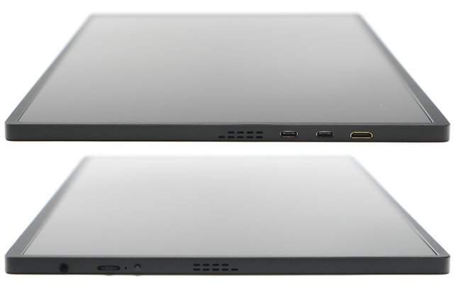 인터페이스는 2개의 USB-C 및 미니 HDMI 포트가 제공되며, 2개의 스피커 및 OSD 메뉴가 제공된다. 출처=IT동아