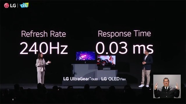 곡률 조절 모니터나인 올레드 플렉스나 OLED 기반의 LG 울트라기어 올레드 등의 제품도 공개됐다. 출처=LG전자
