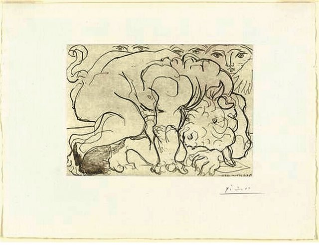 파블로 피카소의 1933년 작품 ‘부상당한 미노타우로스’. 사진 출처 뉴욕현대미술관 홈페이지