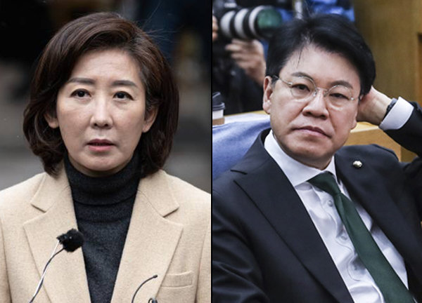 국민의힘 나경원 전 의원(왼쪽)과 장제원 의원. 뉴스1·원대연 기자 yeon72@donga.com