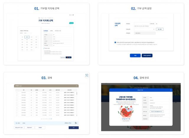 고향사랑 e음 종합정보시스템의 기부 절차. 출처=IT동아