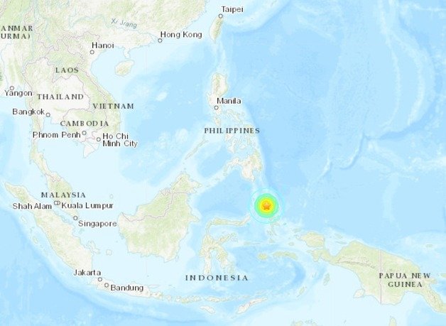 인도네시아 말루쿠 해역에서 18일(현지시간) 규모 7.1 지진이 발생했다.(USGS 갈무리)