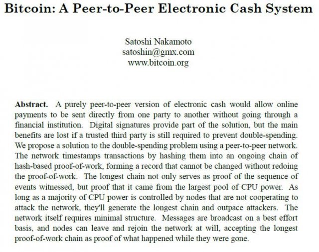 비트코인 백서 (출처=www.bitcoin.org)