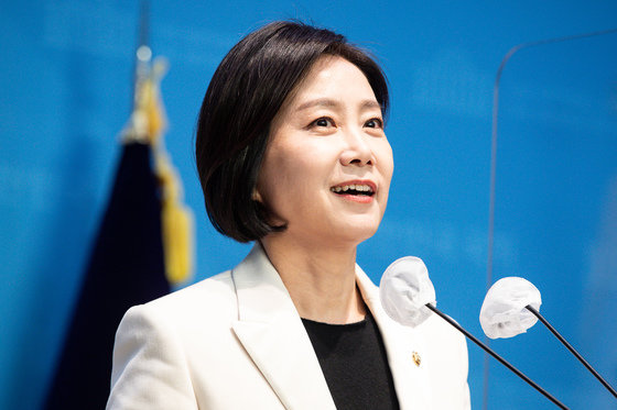 허은아 국민의힘 의원이 3일 서울 여의도 국회 소통관에서 3·8 전당대회 최고위원 출마를 선언하고 있다. 2023.2.3/뉴스1