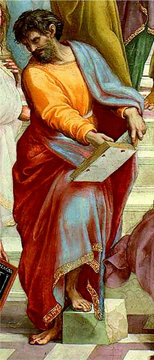 라파엘로가 그린 ‘아테네 학당’ 속 그리스 철학자 파르메니데스(기원전 6세기 중반∼기원전 5세기 중반). 그는 ‘있는 것’에 최초로 의문을 품고 탐구한 서양 존재론의 아버지였다. 사진 출처 위키피디아