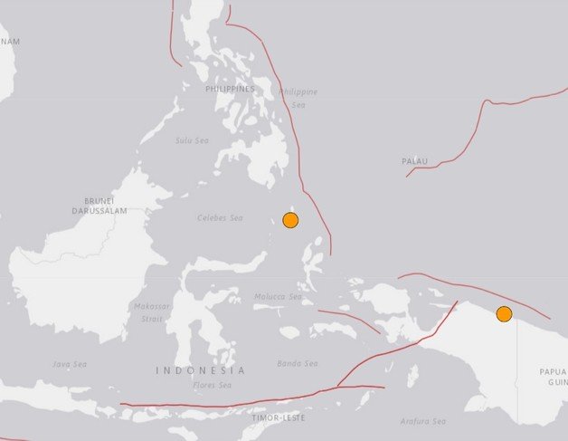 11일(현지시간) 필리핀 사랑가니 남동쪽 239㎞에서 발생한 규모 5.9 지진 위치 (미국 지질조사국 화면 갈무리) 2023.2.11