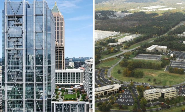 미국 잡지 ‘머니’가 지난해 뽑은 ‘미국에서 가장 살기 좋은 도시’ 1위에 오른 조지아주 애틀랜타의 구글 기술 본사. 애틀랜타는 
금융, 정보기술(IT), 바이오 등 글로벌 회사가 대거 들어서면서 광역 도시권 중 가장 많은 일자리를 창출하고 있다(왼쪽 사진).
 ‘동부의 실리콘밸리’로 불리는 미국 노스캐롤라이나주 롤리(4위)의 리서치트라이앵글파크(RTP) 전경. 산학협력 클러스터의 모범 
사례로 지역경제를 이끌고 있다. 사진 출처 Urbanize Atlanta 홈페이지·RTP 홈페이지
