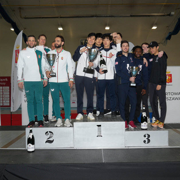 한국 남자 사브르 대표팀이 폴란드 바르샤바 대회에서 우승했다.(대한펜싱협회 제공)