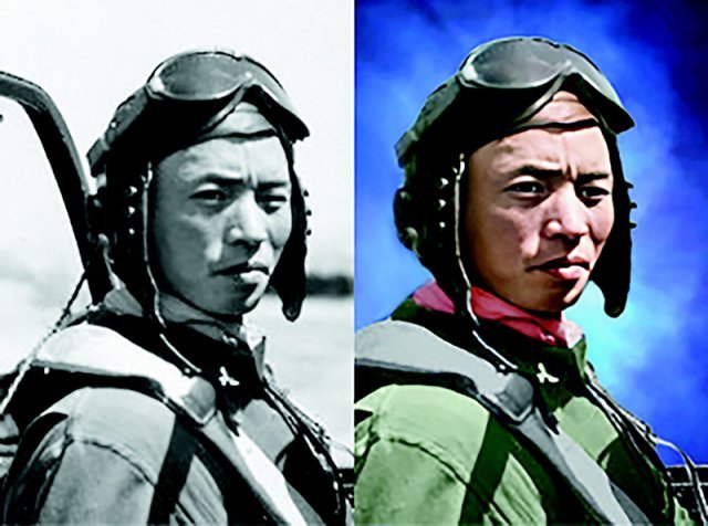 국가보훈처는 13일 6·25전쟁 정전 70주년을 맞아 참전 영웅들의 흑백사진을 고해상도 색채(컬러) 사진으로 재탄생시키는 사업을 추진한다고 밝혔다. 사진은 김두만 장군 사진 복원 전(왼쪽)과 후의 모습. 국가보훈처 제공