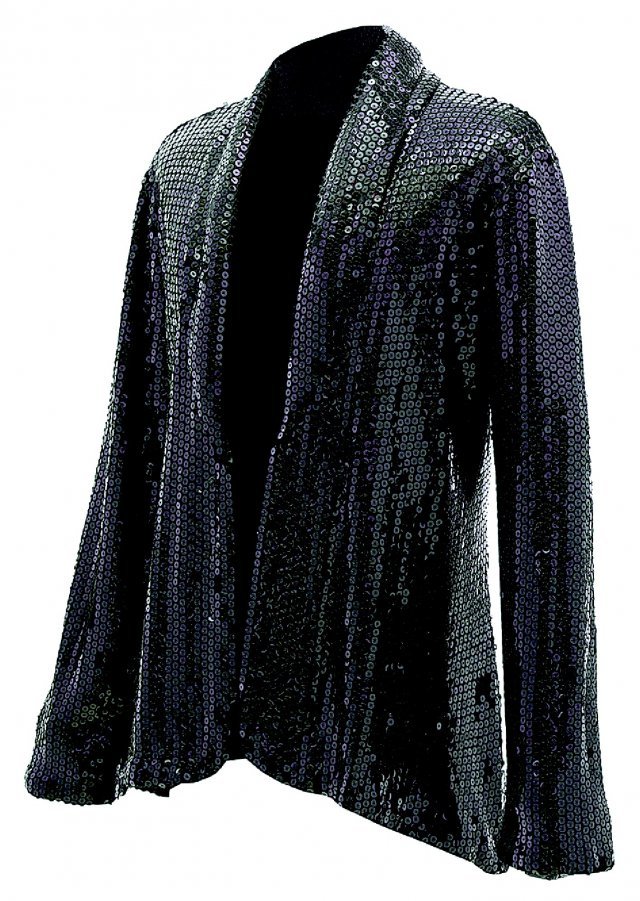 마이클 잭슨이 최초로 문워크 안무를 선보인 1983년 ‘빌리진’ 무대에서 착용했던 블랙 시퀀스 재킷.