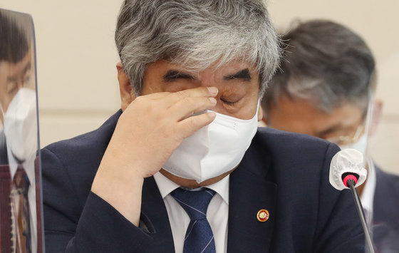 한상혁 방송통신위원장이 지난해 7월29일 서울 여의도 국회에서 열린 과학기술정보방송통신위원회 전체회의에 출석해 있다. (공동취재) 2022.7.29/뉴스1 ⓒ News1