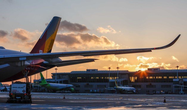 아시아나항공 관계자가 지난 22일 오전 인천국제공항 활주로에서 운항을 앞둔 비행기에 주유를 하며 마지막 점검을 하고 있다.  2022.12.28/뉴스1