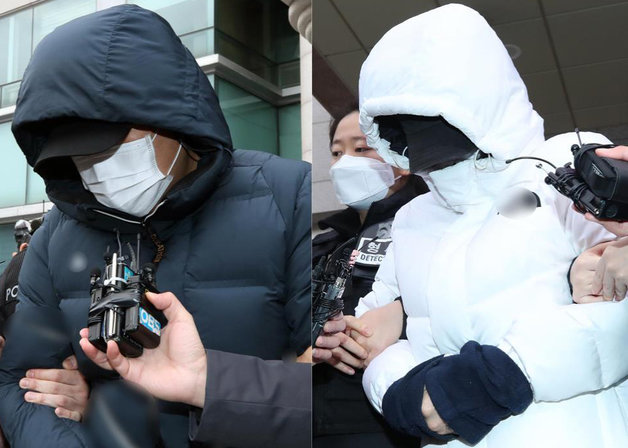 친부 A씨(39, 왼쪽)와 계모 B씨(42) 뉴스1