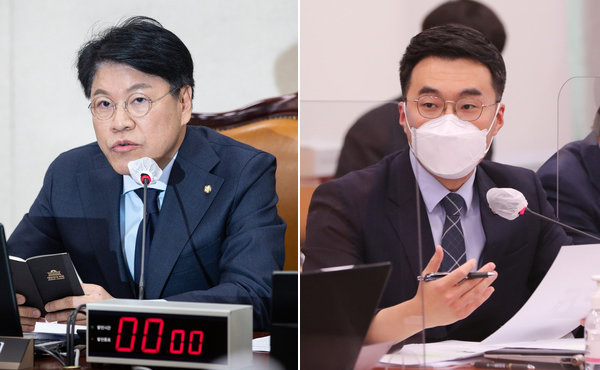 국민의힘 장제원(왼쪽), 민주당 김남국 의원. 뉴스1