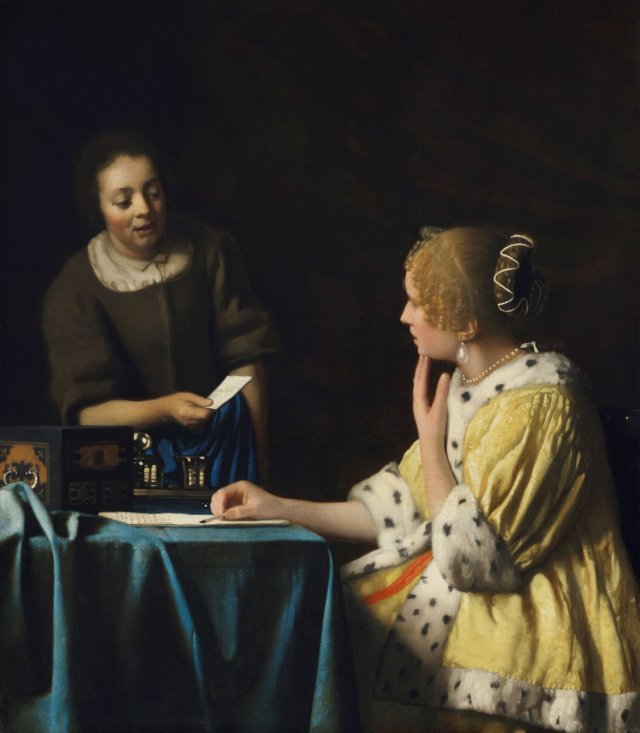 요하네스 베르메르, Mistress and Maid, c. 1665-67. 사진:라익스미술관