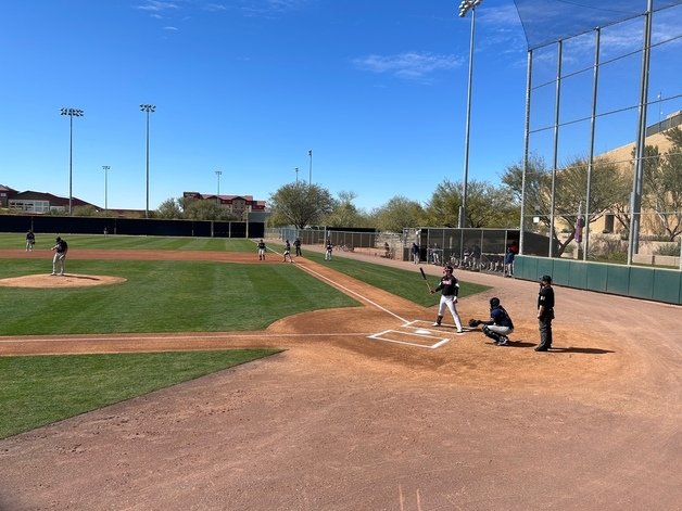 26일 미국 애리조나주 스코츠데일 솔트리버필즈 앳 토킹스틱에서 LG 트윈스가 네덜란드와 연습경기를 하는 모습.  ⓒ News1