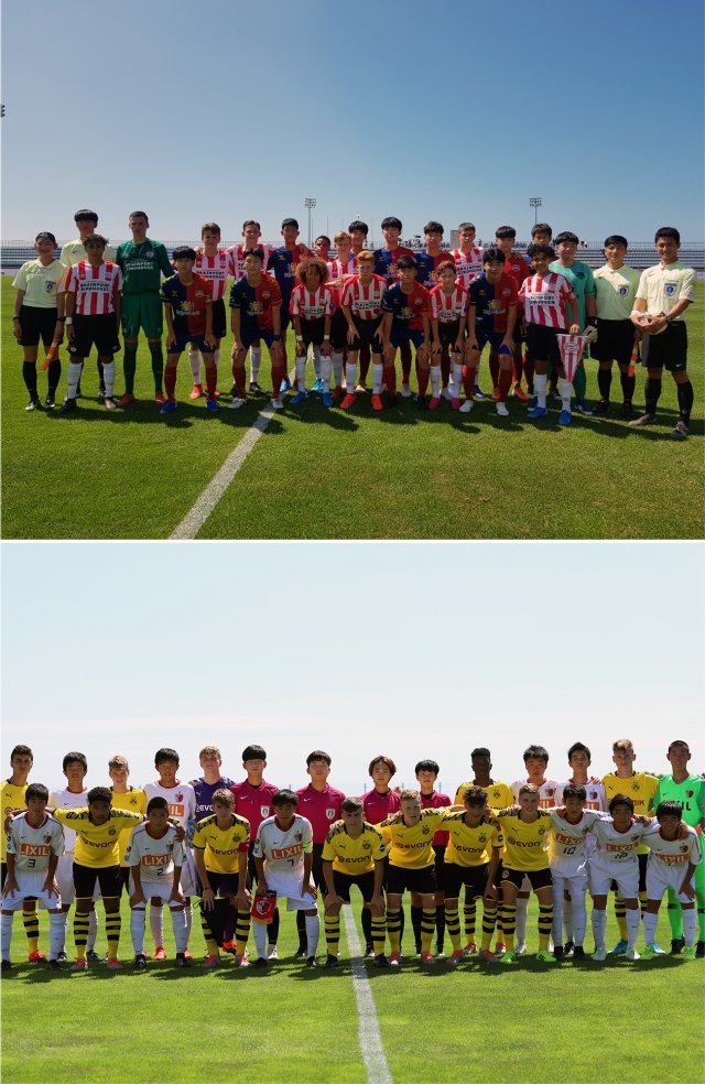 2019년 제주 국제 유스 축구 대회에 참가했던 PSV 에인트호벤과 도르트문트_출처 : HNS