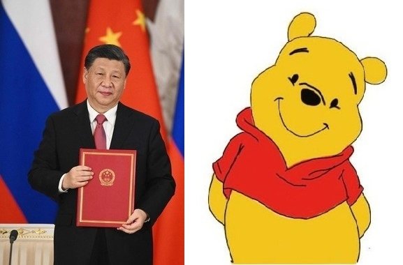 시진핑 중국 국가주석(왼쪽)과 캐릭터 ‘곰돌이 푸’. 로이터·트위터