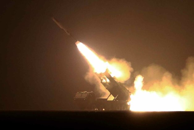 북한이 지난 2월에 발사한 전략순항미사일 ‘화살-2형’의 발사 모습.(평양 노동신문=뉴스1)