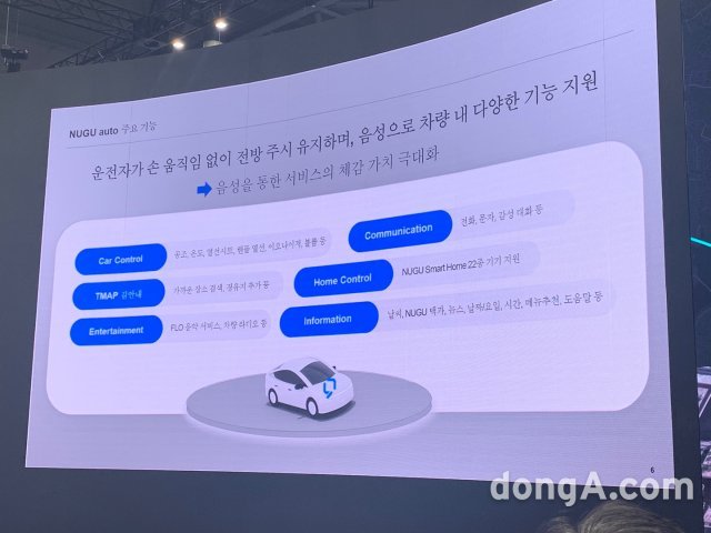 SKT는 경기도 고양시 킨텍스에서 열린 ‘2023 서울모빌리티쇼’에서 자동차 전용 AI 플랫폼 ‘누구 오토’를 전시한다고 30일 밝혔다. 사진=두가온 동아닷컴 기자 gggah@donga.com