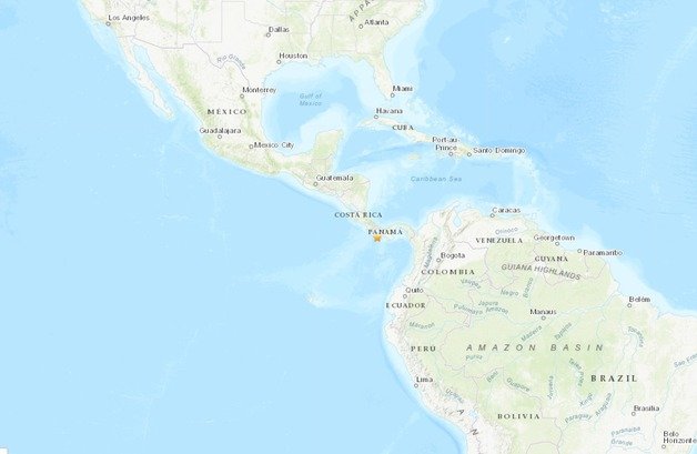 파나마 보카치카 인근에서 4일(현지시간) 규모 6.6 지진이 발생했다. 2023.04.04/뉴스1(USGS 갈무리)