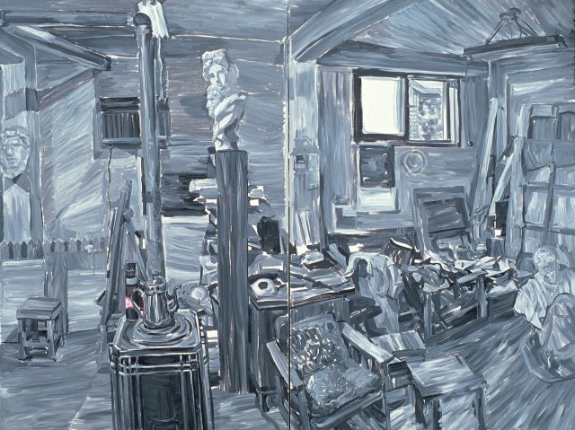 최진욱, 그림의 시작, 1990, Acrylic on canvas, 195×260cm. 사진:일민미술관 제공