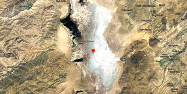 대량의 리튬이 매장된 것으로 추정되는 아프가니스탄 가즈니주의 다슈트이나와르 염호.[구글 제공]