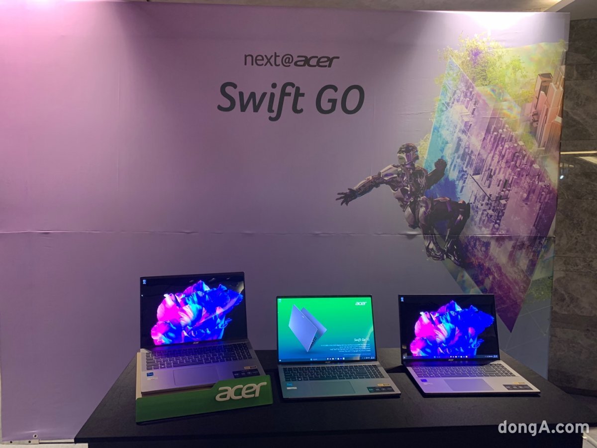 에이서가 새롭게 출시한 16인치형 OLED 디스플레이 신제품 ‘스위프트고 16’. 사진=두가온 동아닷컴 기자 gggah@donga.com