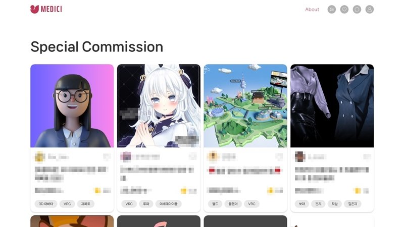 이용자들은 메디치 플랫폼에서 3D 전문 창작자에게 창작을 의뢰할 수 있다, 출처=오핑