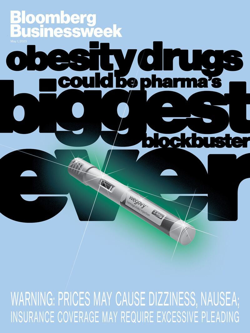 비만주사제 위고비를 특집기사로 다룬 5월 1일자 블룸버그 비즈니스위크 표지. 약값이 지나치게 비싸다는 문제를 지적했다.