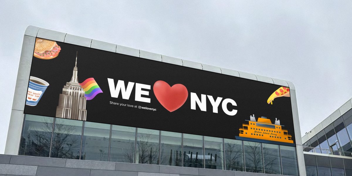 뉴욕시가 3월 시민 참여 캠페인의 일환으로 발표한 ‘WE♥NYC’ 로고. 로고 공개 이후 시민들로부터 많은 비판을 받았다. 사진 출처 ‘WE♥NYC’ 홈페이지