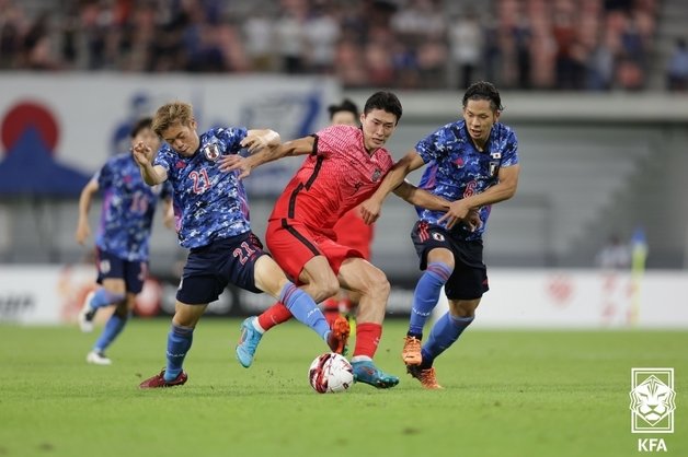 한일전 경기 모습. 대한축구협회 제공