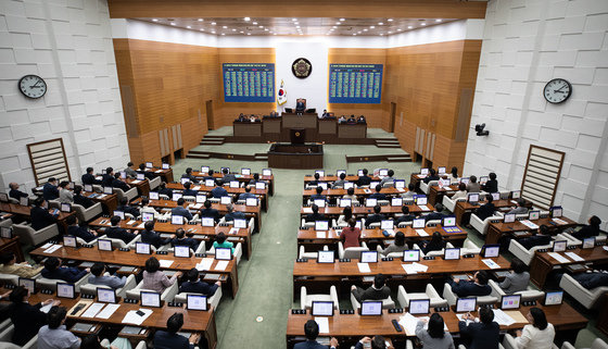3일 서울 중구 서울시의회에서 본회의가 열렸다. 2023.5.3/뉴스1