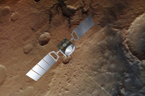 화성 궤도를 비행 중인 ‘마스 익스프레스(Mars Express)’ 상상도 (사진=ESA). 뉴시스