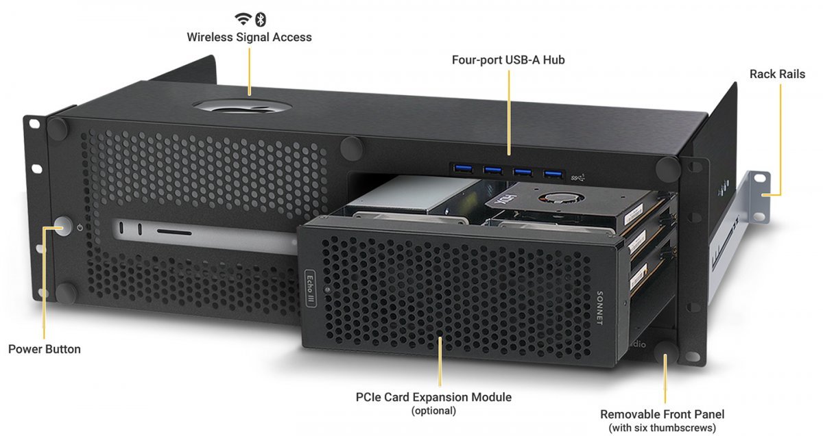 맥 스튜디오가 PCIe 확장을 지원하지 않다보니 케이스 제조사들이 부품을 모아 데스크톱처럼 만드는 키트까지 내놨다. 출처=DVNEST