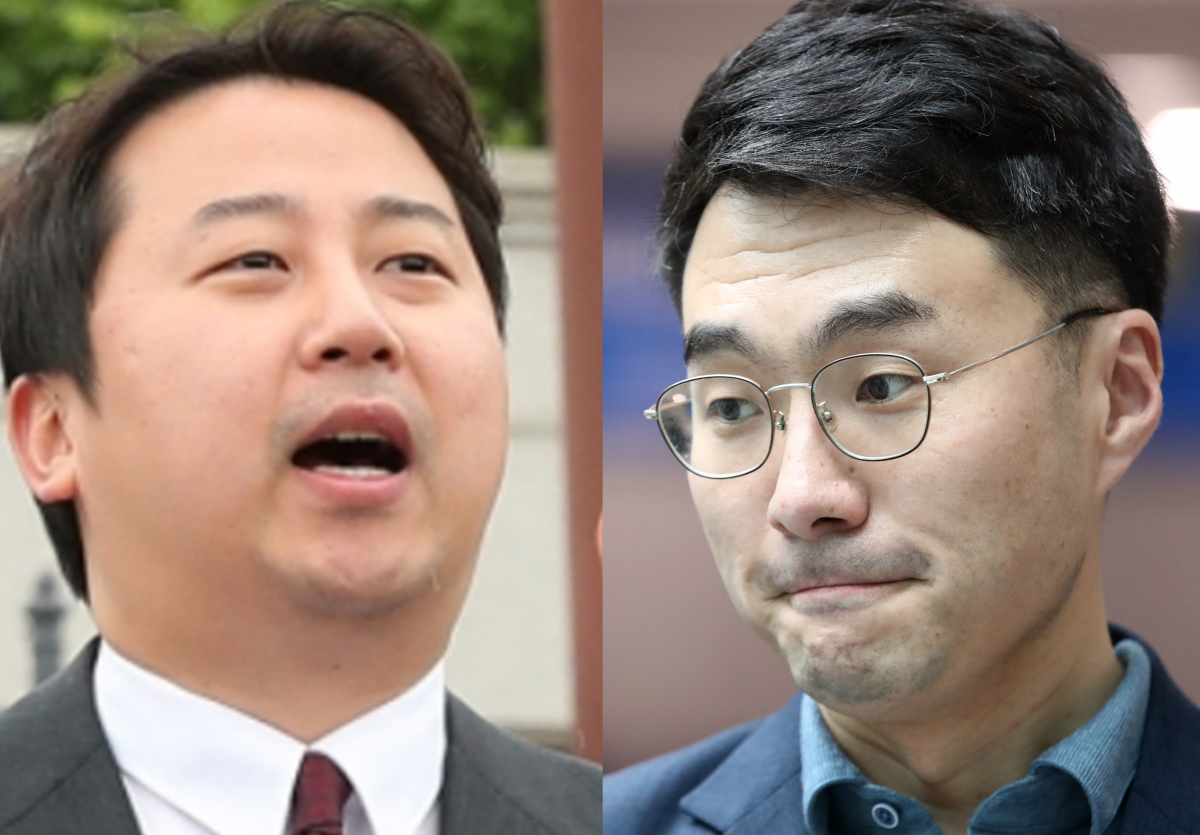 국민의힘 장예찬 청년최고위원(왼쪽)과 무소속 김남국 의원. 뉴스1