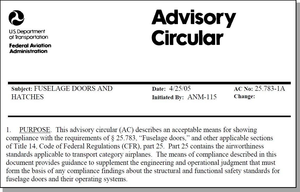 FAA가 규정집 내용을 해설한 문서인 ‘자문 일람(AC)’ 미국 정부정보 사이트(govinfo.org)