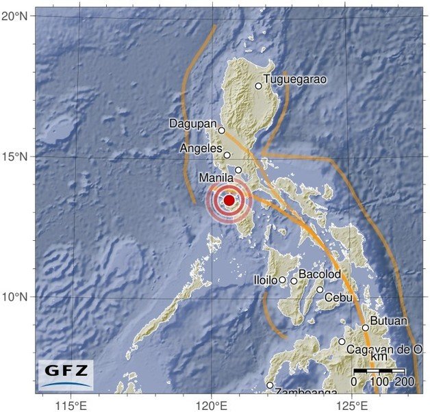 필리핀 민도로 지역에서 15일 오전 규모 6.2 지진이 발생했다. 2023.06.15/뉴스1(GFZ 갈무리)