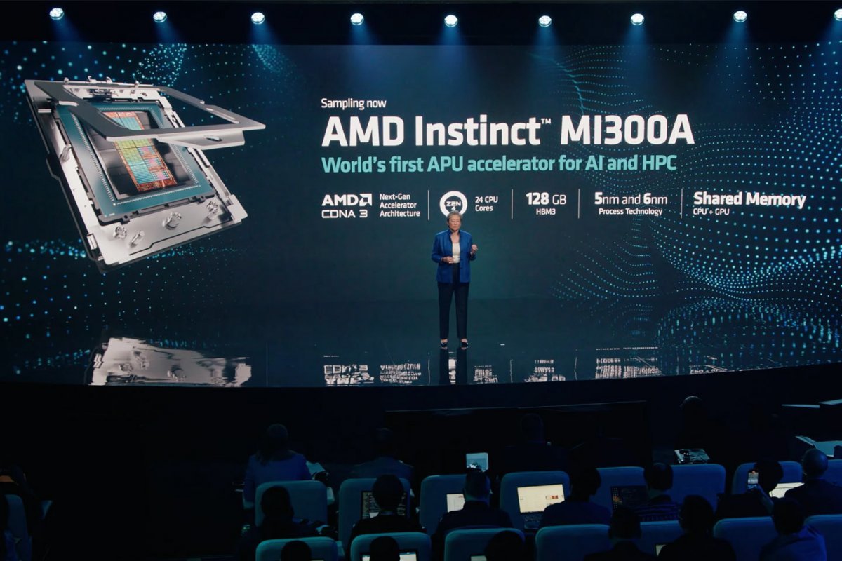 AMD 인스팅트 MI300A은 이미 제조에 시작돼 기술 시험 단계인 샘플링 중에 있다. 출처=AMD