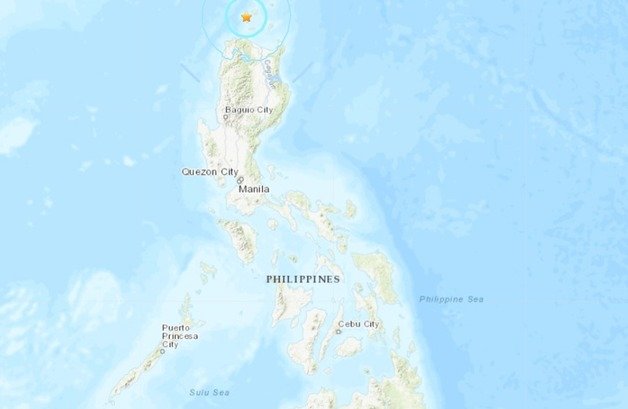 필리핀 북부 바부얀 제도에서 규모 5.5 지진이 발생했다.  (미국 지질조사국,USGS 갈무리)