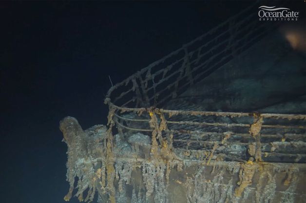 미국 해저탐사 업체 오션게이트 익스페디션이 지난해 공개한 타이태닉호의 잔해. (오션게이트 익스페디션 갈무리).