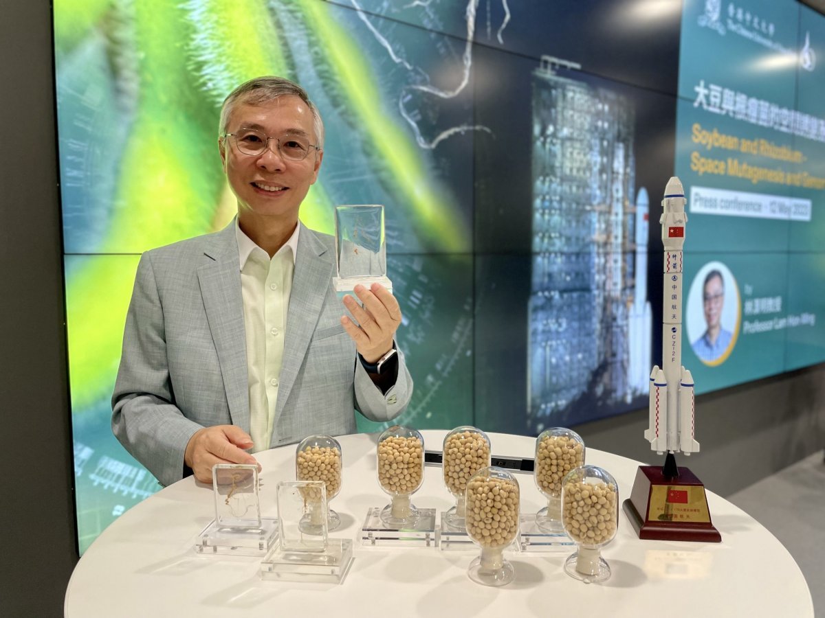 우주 환경에서 콩의 작물 생산성을 높이는 연구를 진행 중인 람혼밍 홍콩중문대 교수. 홍콩중문대 제공