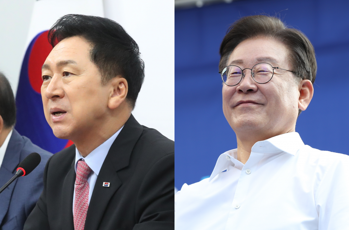 국민의힘 김기현 대표(왼쪽) 더불어민주당 이재명 대표. 뉴스1