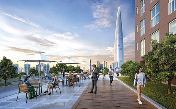 리버 레이크 송파는 지하 5층∼지상 35층 규모로 아파트와 근린생활시설로 이뤄져 있다. 대우건설 제공