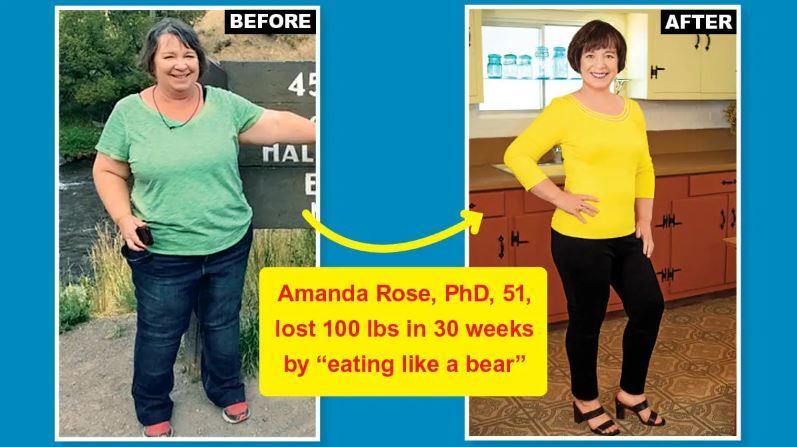 우먼스월드에 공개된 아만다 로즈 박사의 체중 감량 이미지.