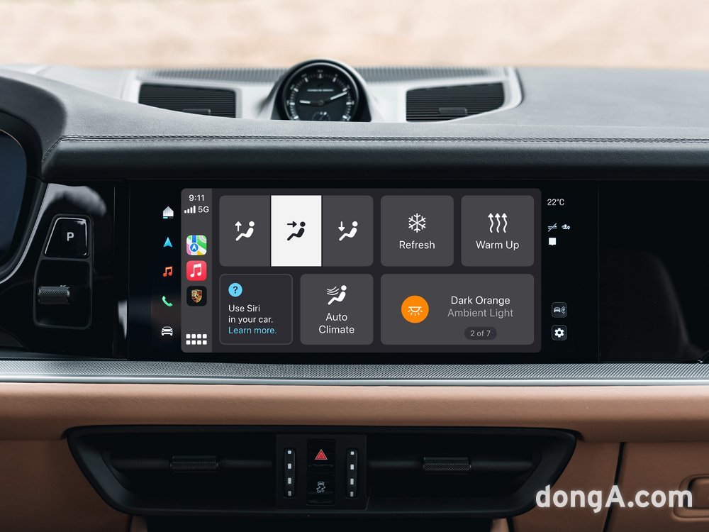 포르쉐에 최적화된 애플 카플레이