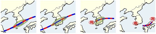 16~19일 강수구역 예상도(기상청 제공) ⓒ 뉴스1